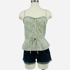 H&M Button Down Floral Bustier Tank
